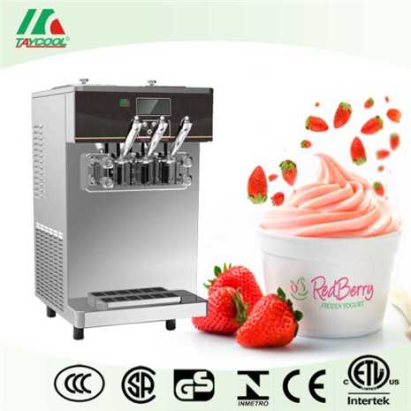 Ice Cream Frozen Yogurt Machine Three Flavors Table Top