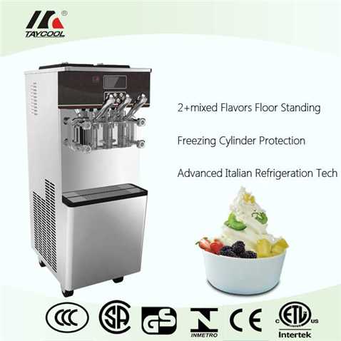Floor Standing Twin Twist Flavors Commercial Soft Ice Cream Machine Suppliers