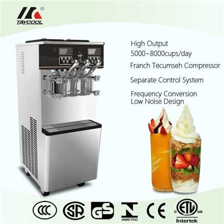 Floor Stand Commercial Soft Ice Cream Machine Three Flavors With Big Production