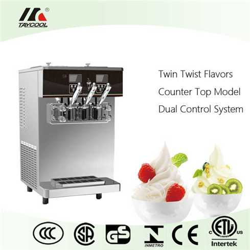 Taycool Counter Top Soft Serve Machine With Twin Flavors And Dual Control System