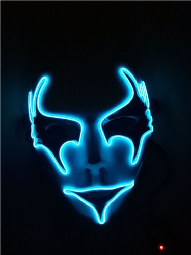 Fashion LED EL Wire Mask Masquerade Festival Light Up Halloween Party Flashing Mask