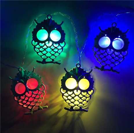 Solar Owl Hanging LED String Light For Christmas Decorative Light Colorful Party Decoratoin