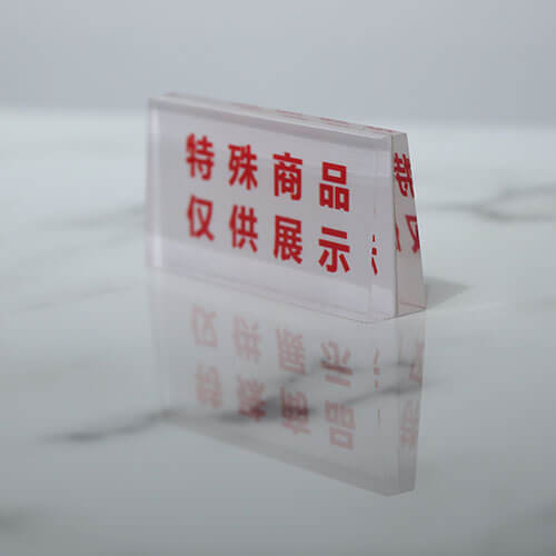 Thick acrylic crystal table card display card