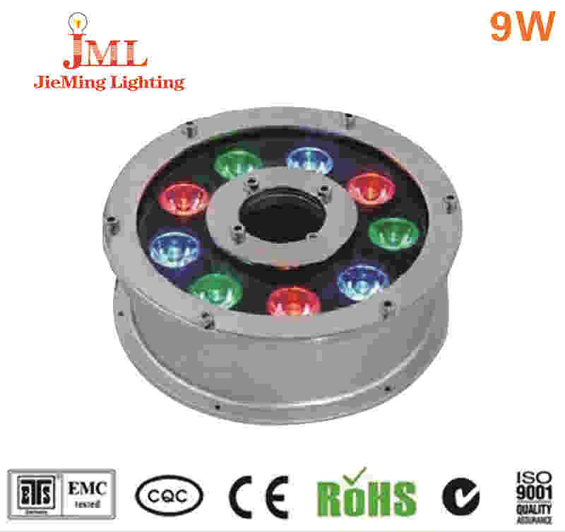 9*1W 12V 3000K RGB Led IP68 Waterproof Stainless Steel Water