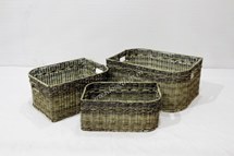 Rect poly rattan baskets - CH3846A-3MC