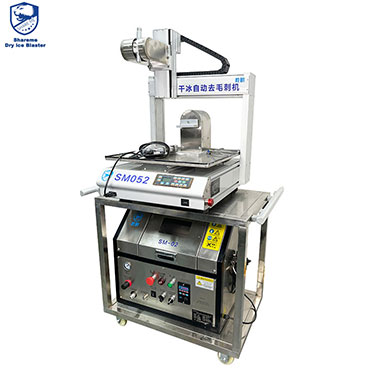 Robotic Deburring Machine with Dry Ice Blaster Tools as a Au