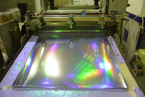 Silver metalized seamless pet pvc hologram film