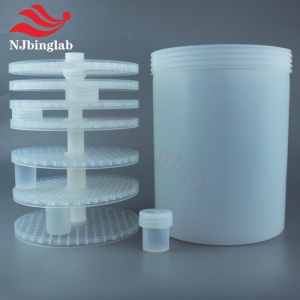 4L Acid countercurrent cleaning bucket with vial rack